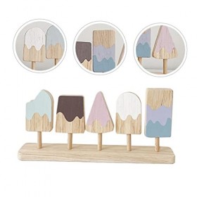 Toyvian Modèle De Crème Glacée en Bois Jeu De Rôle Jouets pour Enfants 1 Set Enfants Jouet Imité Jouet Enfants Jouets Popsicl