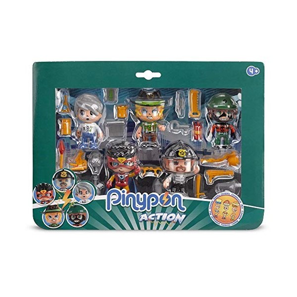 Giochi Preziosi Pinypon Action Figurines Multipack 5 Figurines avec Fonctions Mix&Match et Accessoires