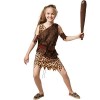 dressforfun 900569 Déguisement enfant de Fille des cavernes, Robe à motif léopard, Veste imitation fourrure, Manchettes inclu