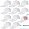 WAVATA Lot de 10 casquettes de baseball graffiti - Kit de bricolage pour enfants - Casquette de baseball pour enfants - Blanc