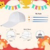 WAVATA Lot de 10 casquettes de baseball graffiti - Kit de bricolage pour enfants - Casquette de baseball pour enfants - Blanc