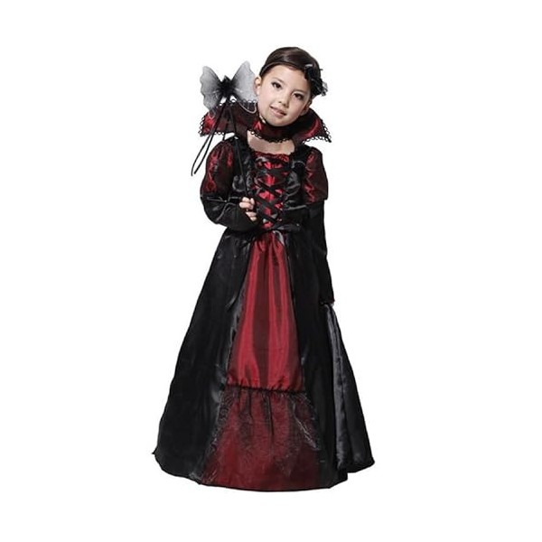 Huarsion Costume de vampire pour fille - Costume dHalloween - Robe de vampire gothique - Dracula - Costume de vampire pour e