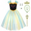 Discoball Anna Costume de Elsa princesse pour fille robe de voyage classique pour Halloween, Noël, fête danniversaire, conco