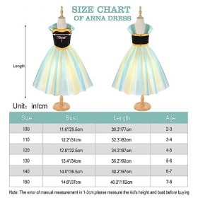 Discoball Anna Costume de Elsa princesse pour fille robe de voyage classique pour Halloween, Noël, fête danniversaire, conco