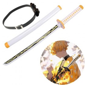 Épée Katana Agatsuma Zenitsu Épée De Samouraï À Lame De Bambou, Réplique Spéciale De Jouets Dépée De Samouraï Japonais, Joue