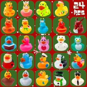Lubibi Calendrier de Lavent,Calendrier Avent Noël,24canards mignons avec déguisement divers,Canard En Caoutchouc,2023Compte 