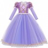 IDOPIP Fille Robe de Princesse Raiponce avec Accessoires, éguisement Princesse fille,Tulle Maxi Costume Carnaval Fille Hallow