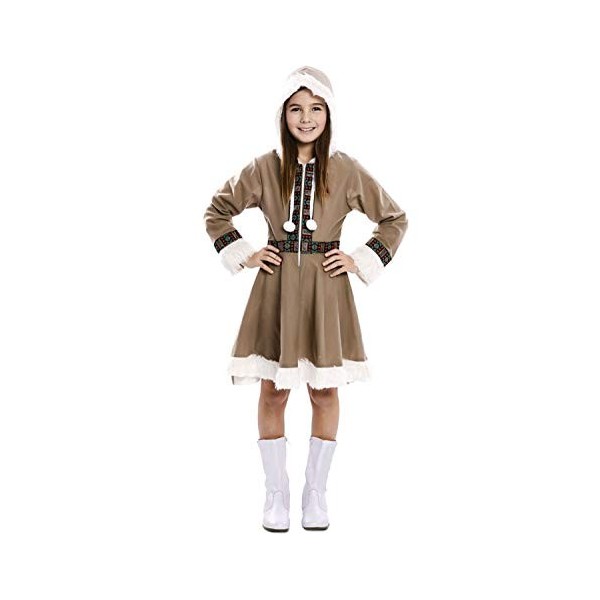 EUROCARNAVALES Déguisement robe inuite fille - Marron - 7 à 9 ans 122-138 cm 