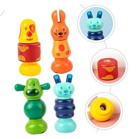 Toyvian 1 Jeu Blocs De Noix Jouet Éducatif à Tige Jeu Dassociation Arc-en-Ciel Jeu De Blocs Assortis à Écrous Et Boulons Jou