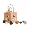 Amagogo Blocs de formes Montessori, jouets trieurs de formes pour tout-petits, centre dactivités sensorielles en bois, cube 