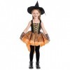 Xiaojiu DéGuisement Enfant Fille Robe Sorcière Halloween Fille,Robe Princesse Fille 6 Ans Robe à Paillettes Fille Costume Hal