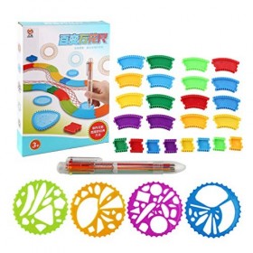 STOBOK 1 Jeu Ensemble De Règle Bricolage Millions De Fleurs Enfants Costume Trousse Enfant Règle De Modèle De Dessin Règle De