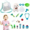 majs Jeu pour Animaux Compagnie,Jouets vétérinaires pour Chiot - Kit médecin pour avec stéthoscope, seringue, thermomètre, Ba