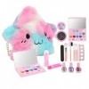 Ensembles de Maquillage de Jeu de Simulation - Kit de Maquillage Lavable de 19 Pièces pour Les Filles Brosse Cosmétique Verni