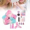 Ensembles de Maquillage de Jeu de Simulation - Kit de Maquillage Lavable de 19 Pièces pour Les Filles Brosse Cosmétique Verni