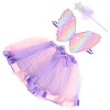 TOYANDONA 2 Ensembles Fée de Tenues de Jeu Aile Cosplay Fête Enfants Halloween Robe Petite Princesse Costume Volant pour Vaca