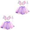 TOYANDONA 2 Ensembles Fée de Tenues de Jeu Aile Cosplay Fête Enfants Halloween Robe Petite Princesse Costume Volant pour Vaca