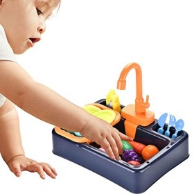 Wukesify Jeu pour Enfants, Ensemble Jeu pour évier Cuisine Divertissement, Ensemble Lave-Vaisselle dapprentissage avec systè