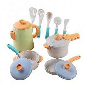LIBOOI Ensemble de jouets de cuisine pour jeu de rôle - Batterie de cuisine et poêle - Accessoires de cuisine - Cadeau pour e
