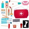 raspbery Docteur, Jouets Jeu Dentiste pour Enfants, Jeu Docteur médical, Jouets doutils Dentiste en Bois pour Tout-Petits, g