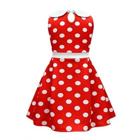 Lito Angels Deguisement Robe Minnie Mouse avec Oreilles de Souris Serre-tete pour Enfant Filles Taille 7-9 ans étiquette en 