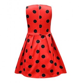 Lito Angels Deguisement Ladybug Coccinelle avec Ailes et Accessoires Enfant Fille, Robe à Pois Rouge et Noir Anniversaire Fet