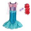 Lito Angels Deguisement Robe Sirene Princesse Ariel pour Enfant Fille Taille 3-4 ans, Violet Bleu
