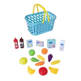 Peppa Pig – Panier à provisions Peppas 18 pièces – Accessoires de cuisine avec panier à fruits, légumes et épicerie – Accesso