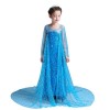 Lito Angels Deguisement Robes à Paillettes Reine des Neiges Costume Princesse Elsa avec Cape de Train et Accessoires Enfant F