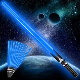 Supchamp Sabre laser pour enfants - 1 lot de sabres laser bleus avec son rétractable