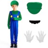 Déguisement de Super Mario Bros incluant une combinaison, des moustaches et une casquette, parfait pour carnaval, Halloween, 