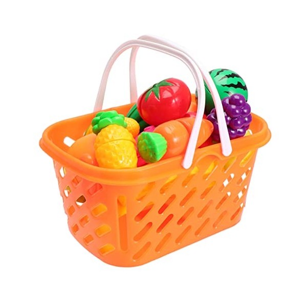 Toyvian 1 Set 28Pcs Tout-Petits Jouets Ensemble De Jeu pour Enfants Jouet De Nourriture Panier DÉpicerie Jouets pour Les Tou