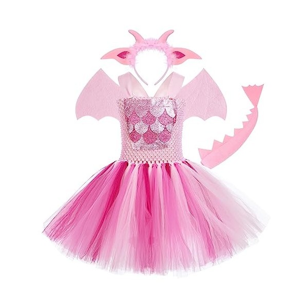 OBEEII Déguisement danimaux Enfant Robe de Léopard/Girafe/Zèbre/Tigre/Vaches Tutu Princesse Cosplay Carnaval Halloween Fêtes