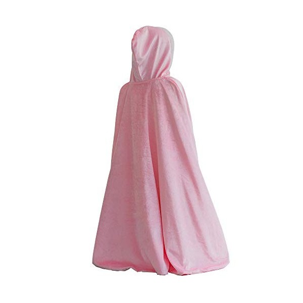 Cape longue à capuche en velours pour fille Déguisement Princesse Elsa pour Halloween, fête, cosplay Tenue dhiver - Jaune - 