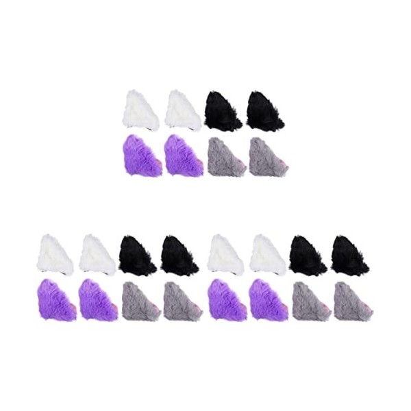 FRCOLOR 16 Pcs Faux Pour Cosplay Cadeaux Fluffy Wolf Accessoires Barrettes Party Favor Fox Animal Anime Chat Mignon Oreille P