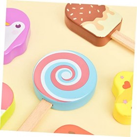 Garneck 1 Set Simulation Crème Glacée Enfants Fille Bambin en Bois Portique Coloré Magasin Affichage Prop Enfants Crème Glacé