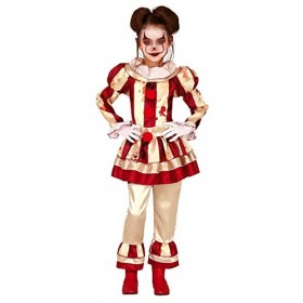 Fiestas Guirca Costume de Clown Fille de Rayures Vintage Horreur de Clown
