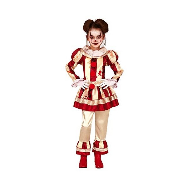 Fiestas Guirca Costume de Clown Fille de Rayures Vintage Horreur de Clown
