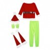 ranrann Déguisement Père Noël Enfant Unisexe Garçon Fille Costume Père Noël Tenue Lutin Cosplay Spectacle Party Cadeau Noël 3