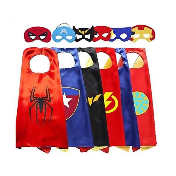 Tryfansty Costume de super-héros pour enfant - Costume de cosplay avec masque pour garçon et fille, jouet et cadeaux pour ann