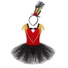 FEESHOW Enfant Fille Robe de Princesse Acrobate Déguisement Costume Clown Sorcière Cirque Tutu Robe Brillant de Soirée Fête C