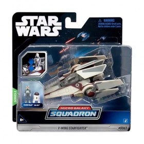 Bizak Star Wars Micro Galaxy Squadron V-Wing Starfighter 62610041 Véhicule de Classe légère avec 2 Figurines de 2,5 cm