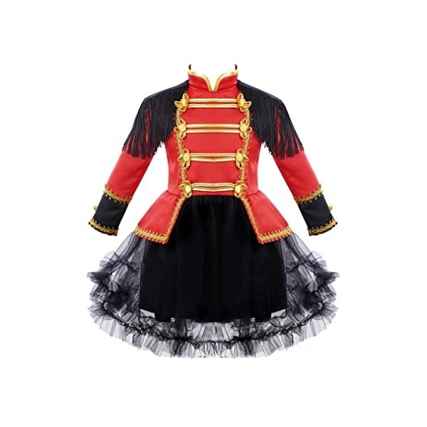 FEESHOW Enfant Fille Robe de Princesse Acrobate Déguisement Costume Clown Sorcière Cirque Tutu Robe Brillant de Soirée Fête C