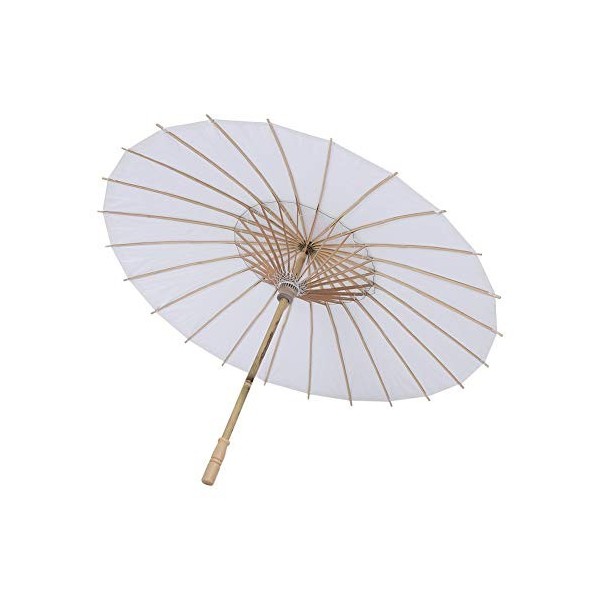 FTVOGUE Parapluie du papier blanc Parasol de bricolage pour la fête de mariage rayon 42cm 