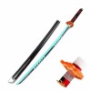 Katana Japonais en Bois Deguisement Cosplay Katana Anime Épée 75 Cm/100 Cm Orange Bleu Argent pour Kamado Tanjiro, Fans DAni