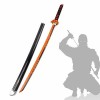 Katana Japonais en Bois Deguisement Cosplay Katana Anime Épée 75 Cm/100 Cm Orange Bleu Argent pour Kamado Tanjiro, Fans DAni