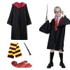 Yiomrmery Costume de cosplay pour enfant avec cape,Ensemble de tenues baguette magique,Lunettes dHalloween,Costume magicien,