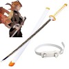 Épée De Samouraï En Bambou De 76cm/30in, Épée Danime Cosplay Agatsuma Zenitsu Katana Faite À La Main, Épée En Bois Accessoir