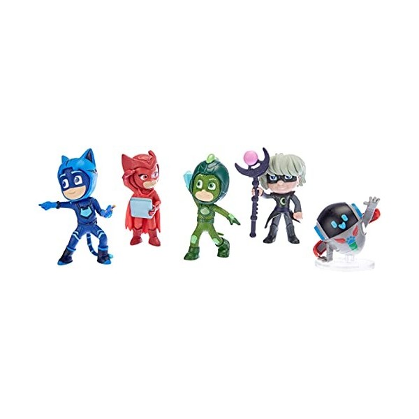 Simba PJ Masks Jeu de figurines Pyjamasques et méchants / 5 figurines daction / 8 cm, pour enfants âgés de 3 ans et plus