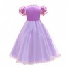 IDOPIP Enfant Fille Princesse Rraiponce Costume Déguisement Robe Soirée Cérémonie Anniversaire Noël Halloween Partie Carnaval